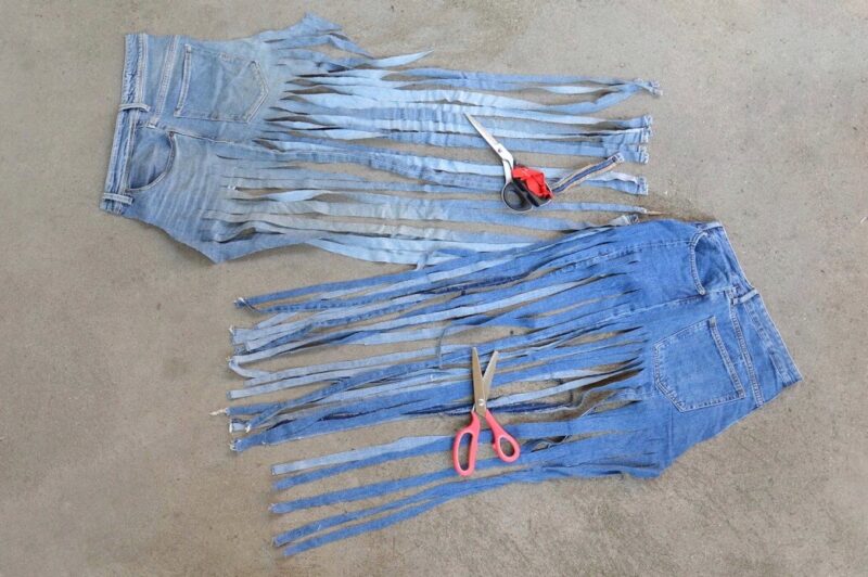 diy tutorial jeans denim wallhanging