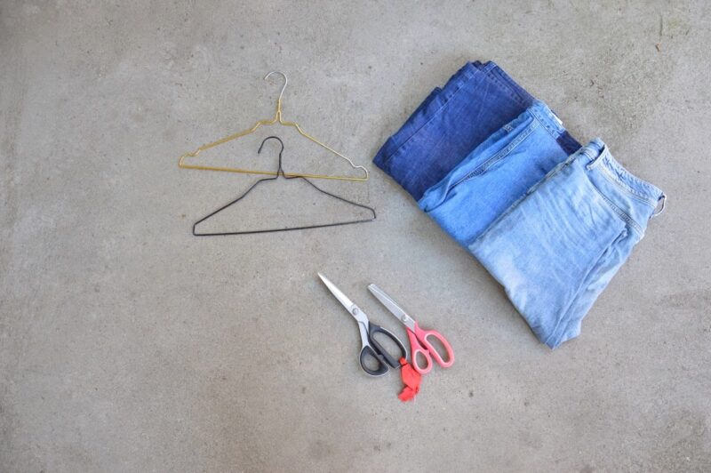 diy tutorial jeans denim wallhanging