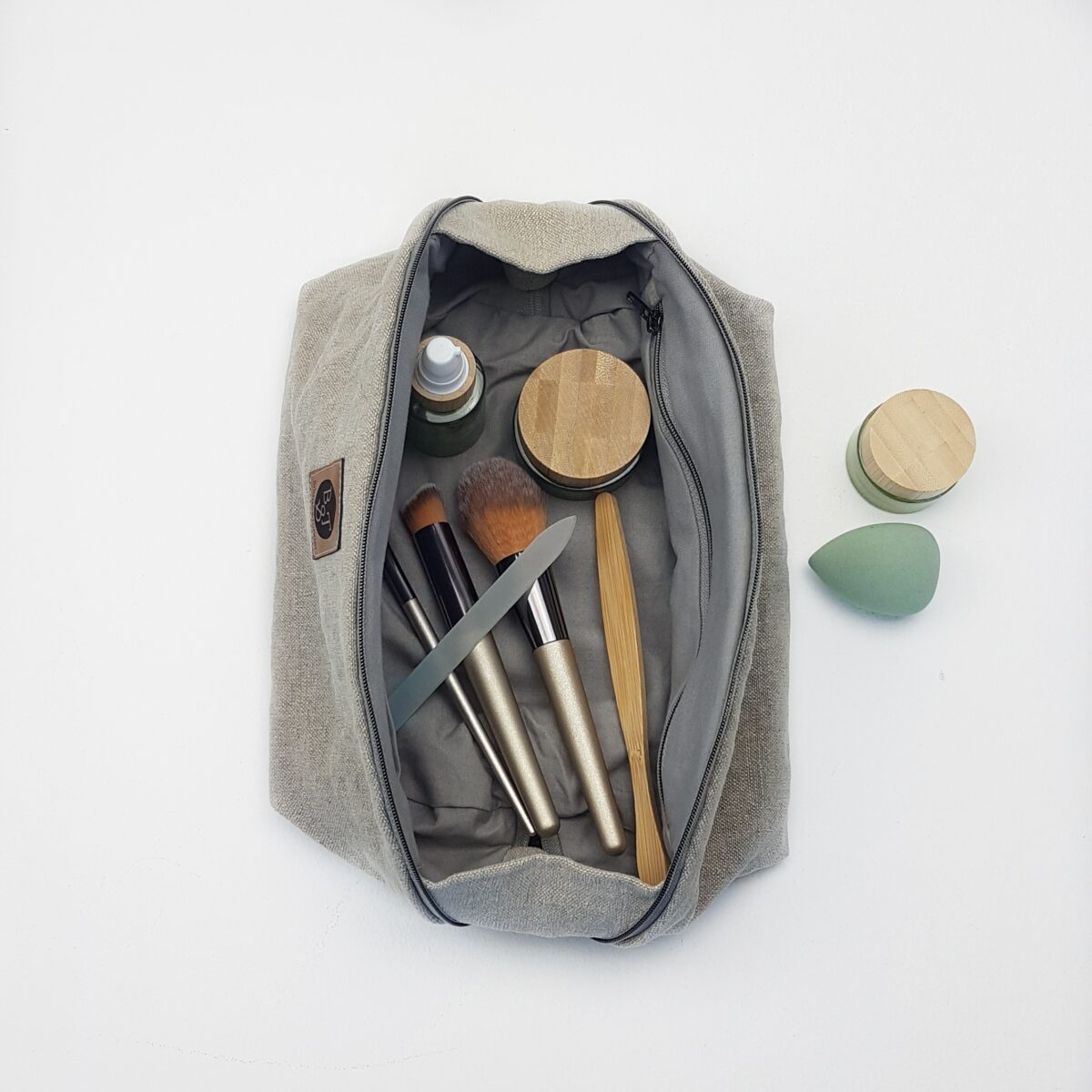 Kosmetiktasche Leinen pure Unikat
