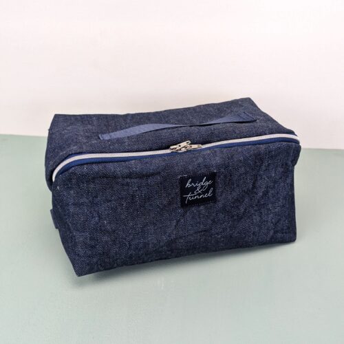 Kosmetiktasche denim raw dark
